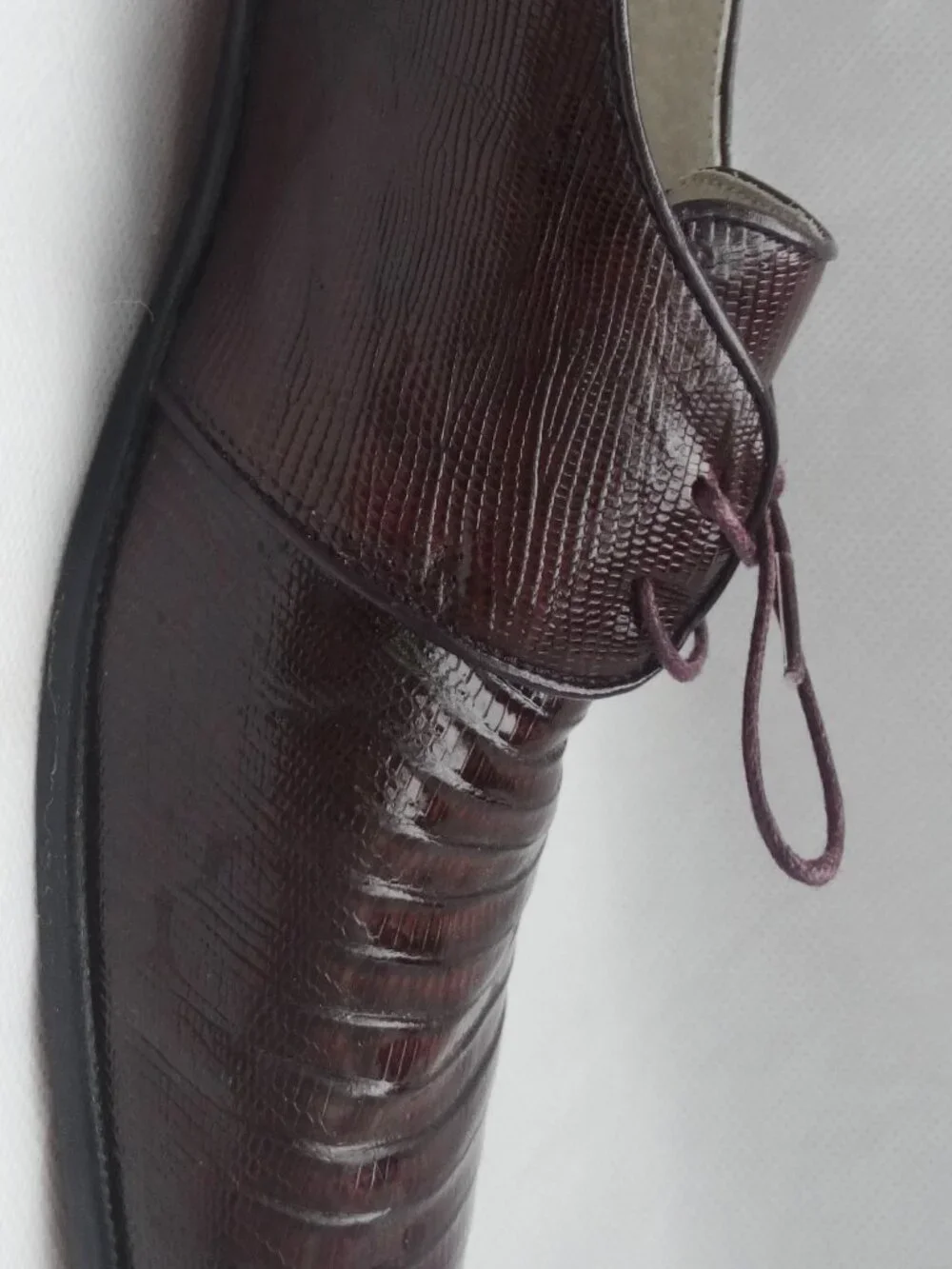 Marco Luigi Footwear Men's 11 Genuine Lizard Lace Up Oxford/Dress Shoes, vine